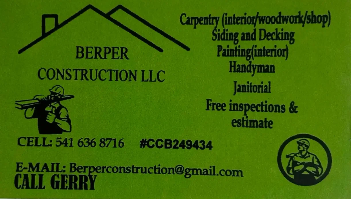 Berper Construction LLC Busniness Card Berper Construction LLC Busniness Card